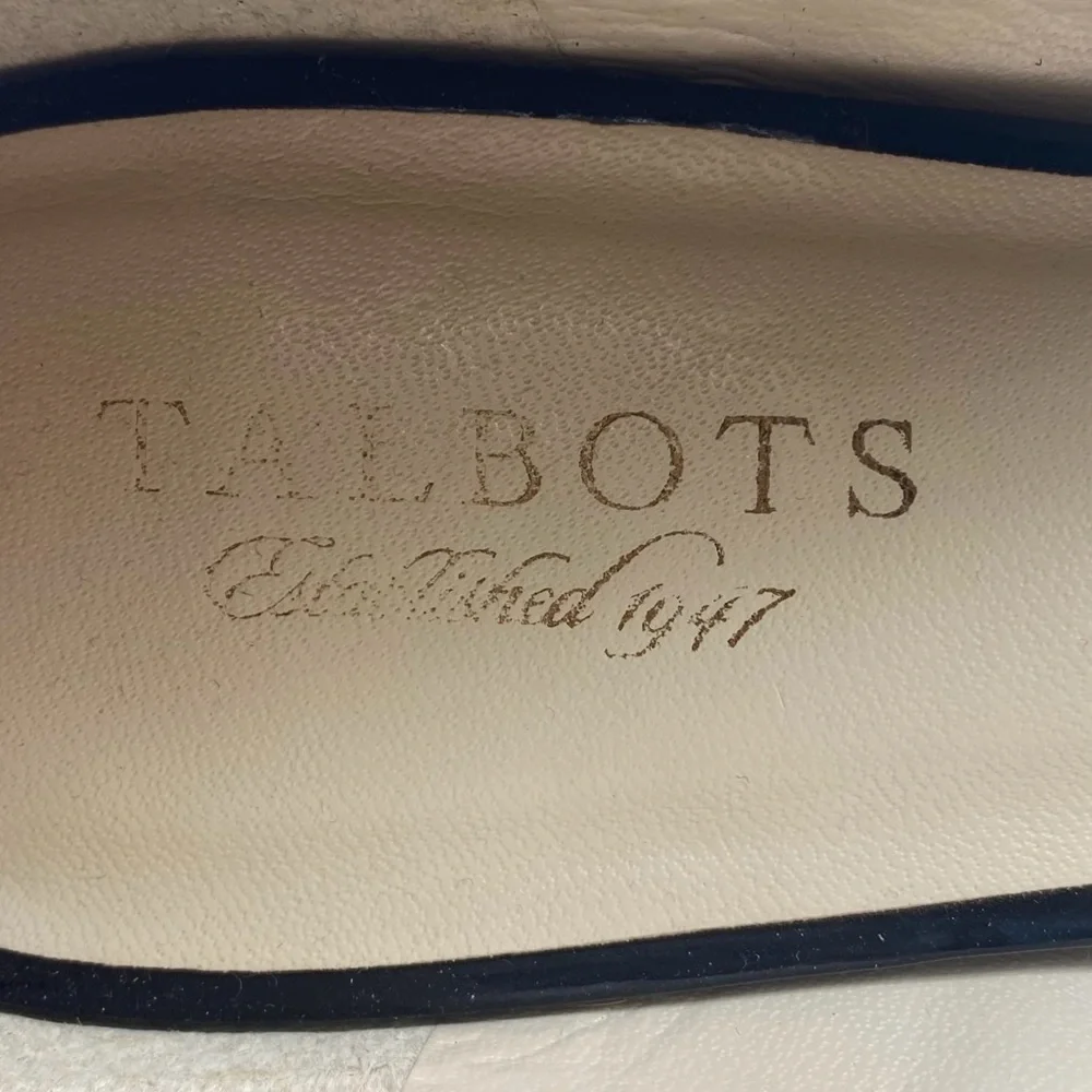 Talbots Womens Shoes Leather Flats 10 WIDE Black Slip On Sleek Business Casual - Picture 10 of 12